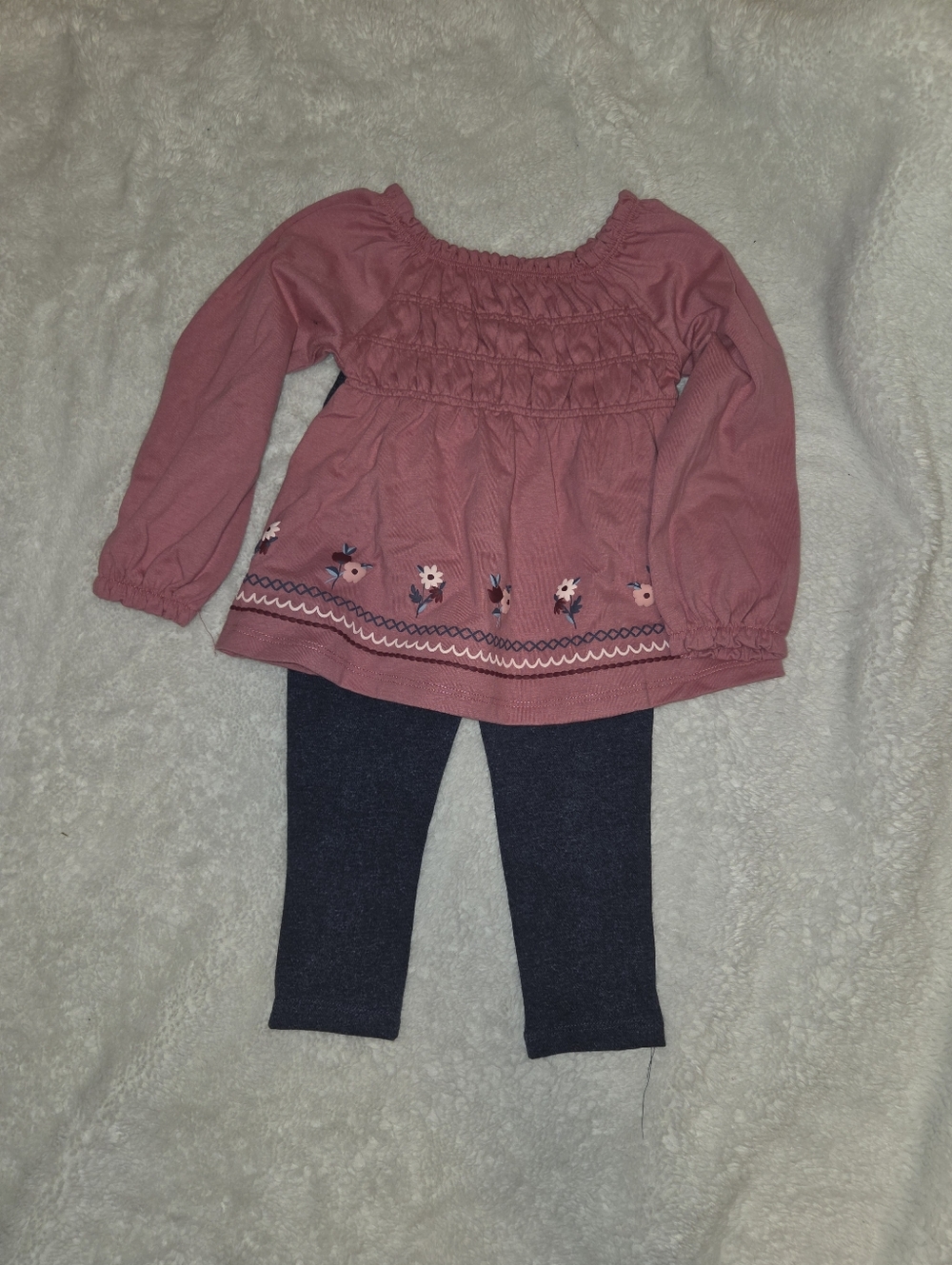 Kids Headquarters Mauve Pink Ruffled Neck Top
